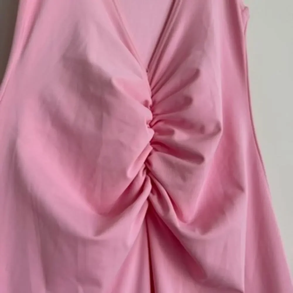PRETTYLITTLETHING Baby Pink Sleeveless Activewear Ruched Butt Jumpsuit Size 10
